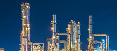 Refinery at night